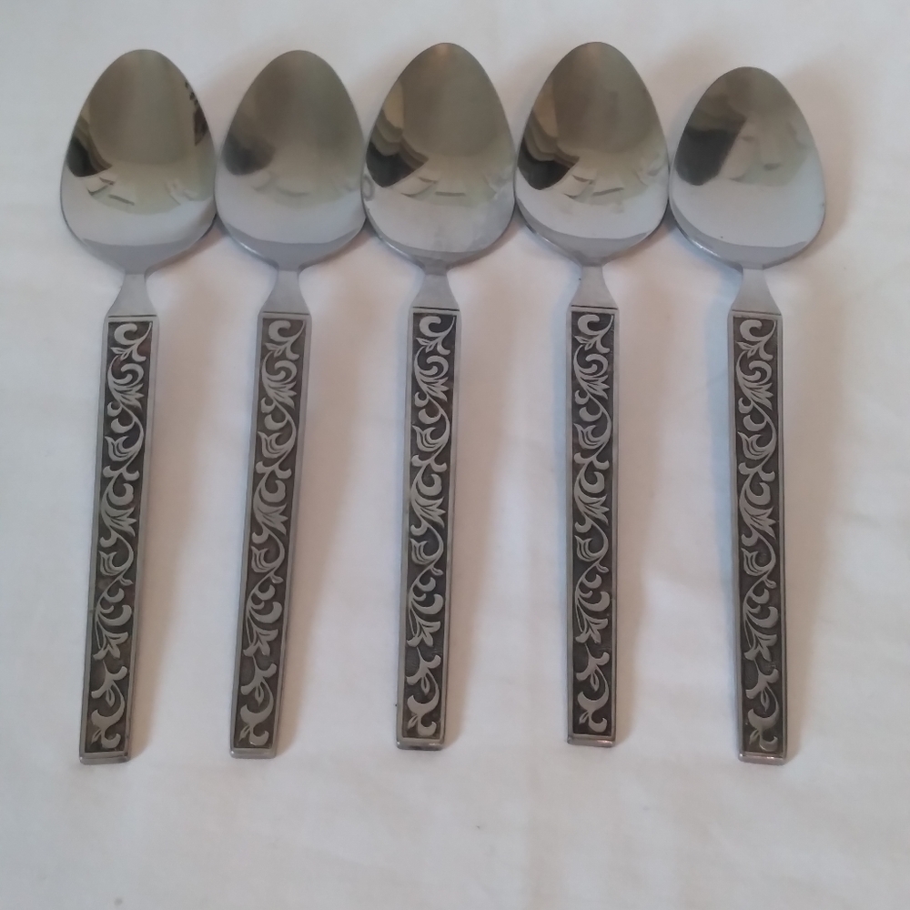 Riviera MONTEREY Stainless steel Vintage Flatware 5 Soup Spoons